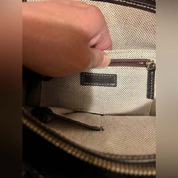 Dooney & Bourke Monogrammed Brown Leather Shoulder Bag - Picture 8 of 8